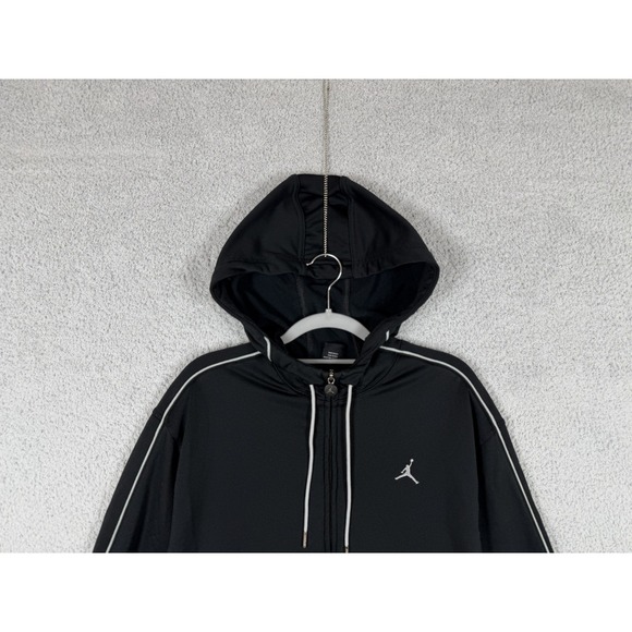 VTG Nike Jordan Jumpman 23 Men's Sz XL Black/Silver Full Zip Hoodie Track Jacket - Picture 3 of 8